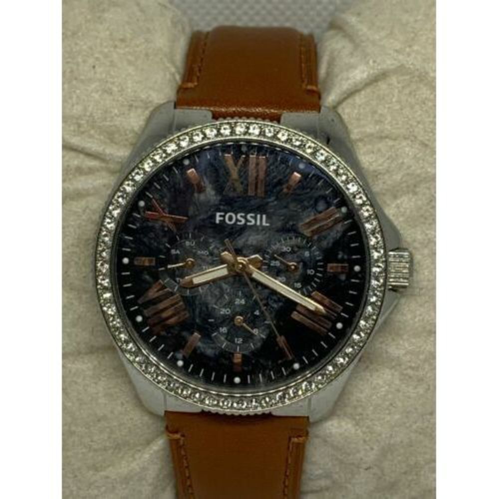 Fossil AM4632 Men's Brown Leather Analog Black Dial Quartz Genuine Watch Aa62